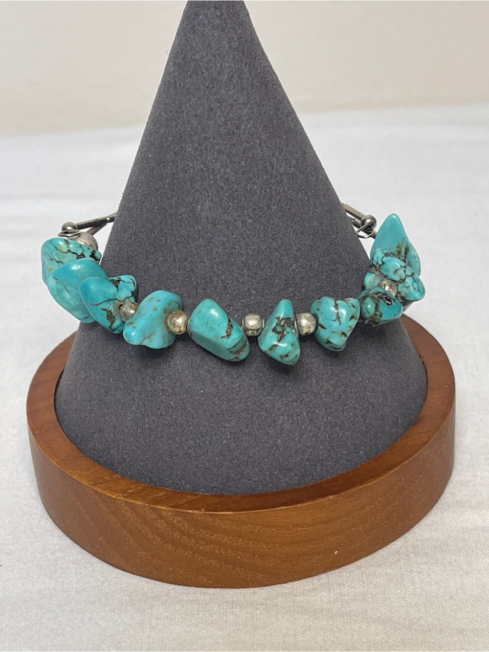 Turquoise Nugget Bracelet - Blue/Green Stones Wrap Style